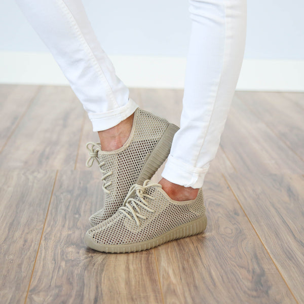 Taupe Mesh Tennies