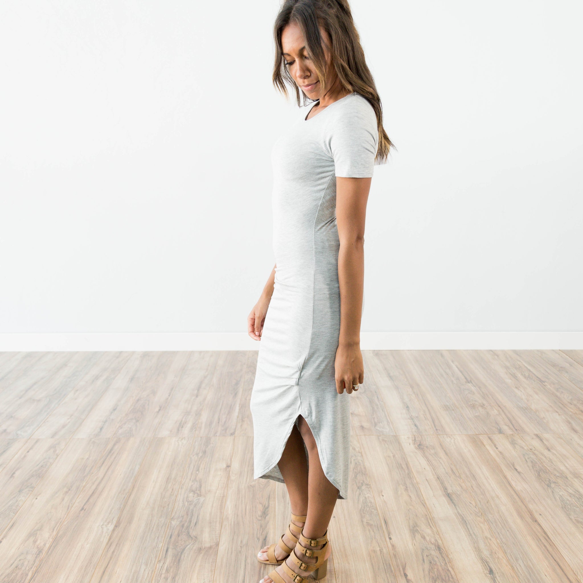 Daphne Maxi Dress in Heather Grey