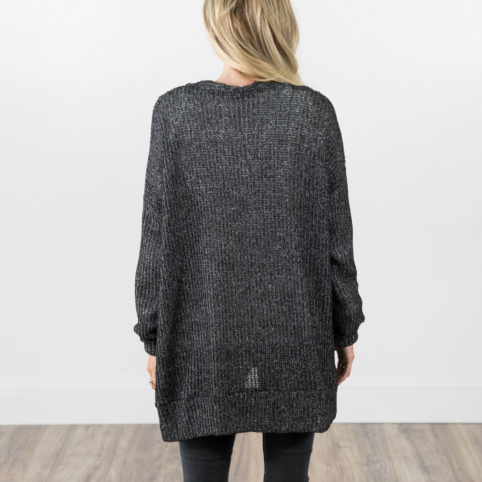 Chunky Knit Cardigan in Black