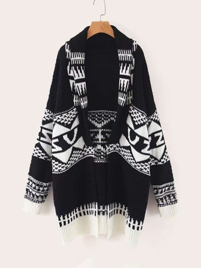 BLACK TRIBAL CARDIGAN