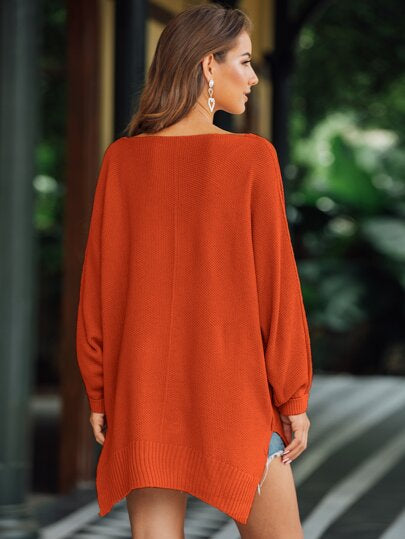 Pumpkin Split Hem sweater