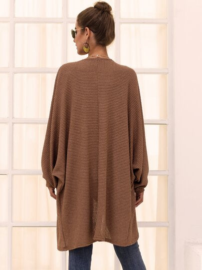 CAMEL BATWING SLEEVE CARDIGAN