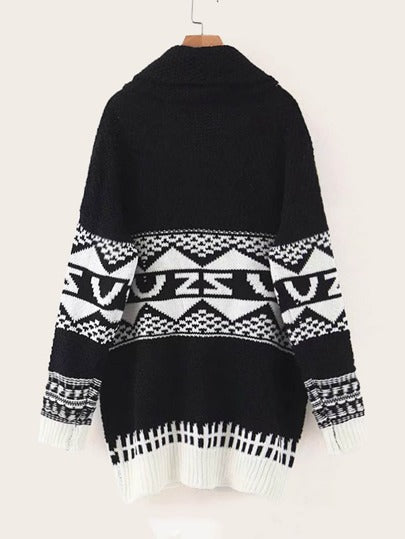 BLACK TRIBAL CARDIGAN