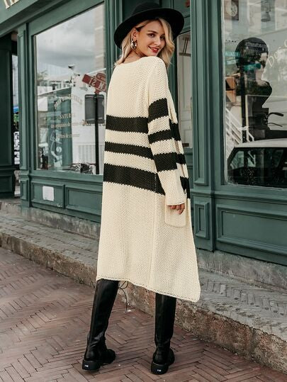 STRIPED COLORBLOCK CARDIGAN