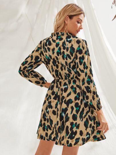 LEOPARD GREEN PRINT DRESS